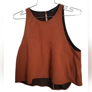 Zara Rust Sleeveless Crop Top SZ S